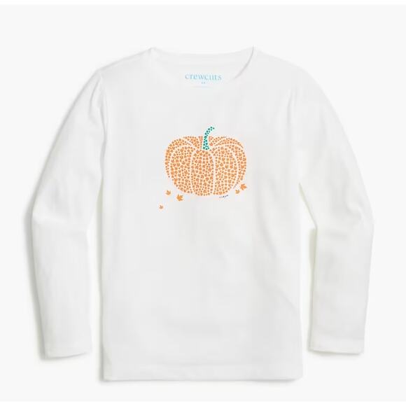 NWT J. Crew Girls' White W/Pumpkin & Fall Leaves Graphic Tee - SIZE XL (12-14) - Picture 8 of 8